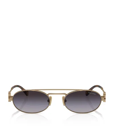 MIU MIU INJECTED OVAL SUNGLASSES