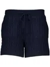 Miu Miu Intarsia-knit Shorts In Blue