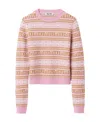 Miu Miu Intarsia-knit Virgin-wool Jumper In Pink