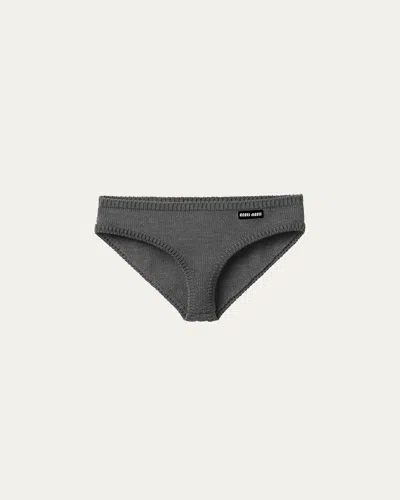 MIU MIU INTARSIA LOGO CASHMERE BRIEFS