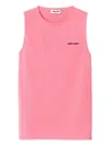 Miu Miu Intarsia-logo Sleeveless Vest In Pink
