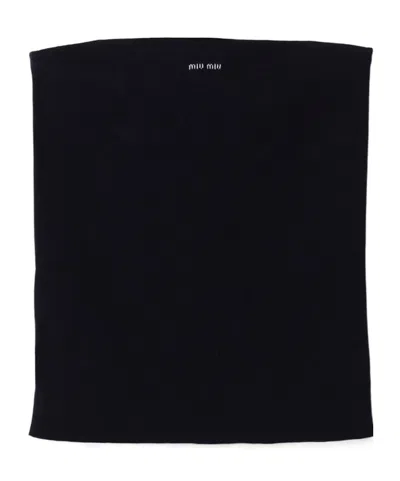 Miu Miu Cotton Knit Tube Top In Multi