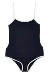 Miu Miu Trimmed Spaghetti Straps Stretch Lingerie In Black