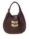 Miu Miu Raffia-effect Woven Shoulder Bag