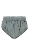 Miu Miu Silk Brief With Elastic Waistband And Mesh Detailing In Grey