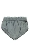 Miu Miu Silk Brief With Elastic Waistband And Mesh Detailing In Grey