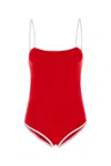 Miu Miu Sleeveless One-piece Swimsuit In Red