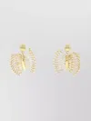 Miu Miu Intricate Gold Metal Earrings Design In Gold