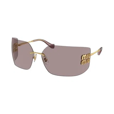 Pre-owned Miu Miu Irregular Sunglasses 'purple Brown' | Women's Size Onesize