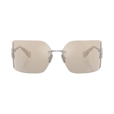 Pre-owned Miu Miu Irregular Sunglasses 'silver/ivory'