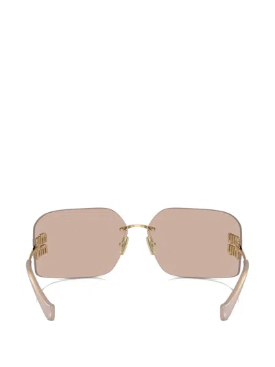 Miu Miu Irregular-frame Rimless Sunglasses In Pink