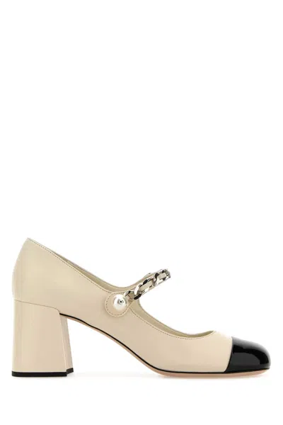 MIU MIU IVORY LEATHER PUMPS