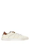 Miu Miu Ivory Leather Sneakers In White