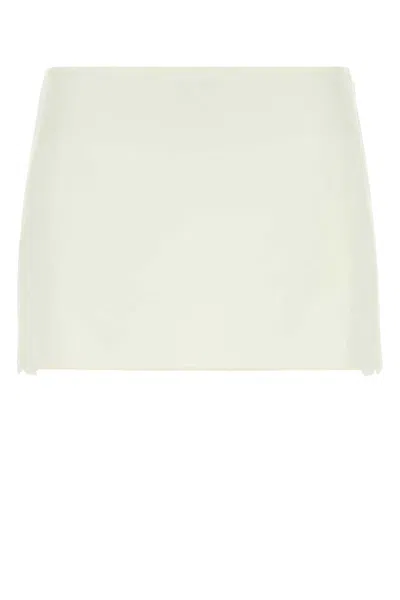 Miu Miu Ivory Linen Blend Mini Skirt