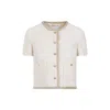 Miu Miu Check-pattern Tweed Jacket In White