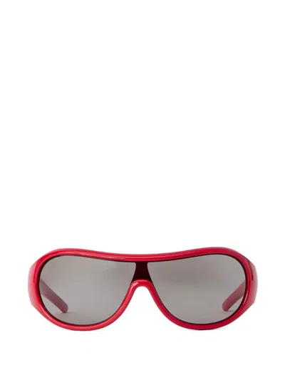 Miu Miu Ivresse Wraparound-frame Sunglasses In Red