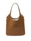 Miu Miu Ivy Shopper Mit Logo-applikation In Brown