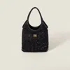 Miu Miu Ivy Beaded Duchesse Bag In Black