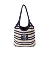 Miu Miu Ivy Striped Crochet Tote Bag
