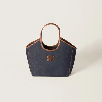 Miu Miu Ivy Denim Bag In Multi