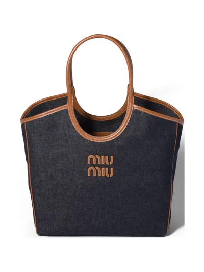 Miu Miu Ivy Denim Bag In Blue