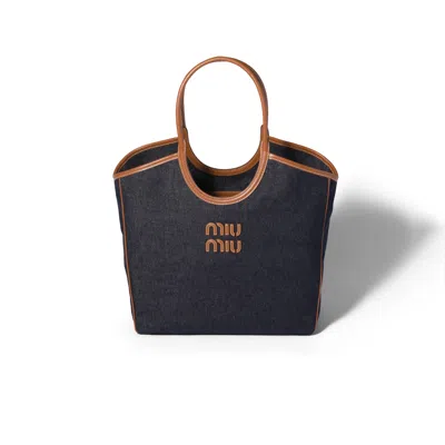 Miu Miu Ivy Denim Bag In Multi