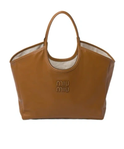 Miu Miu Ivy Handbag In Brown