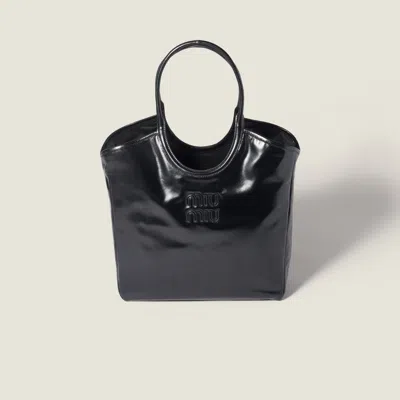 Miu Miu Ivy Leather Bag In Black
