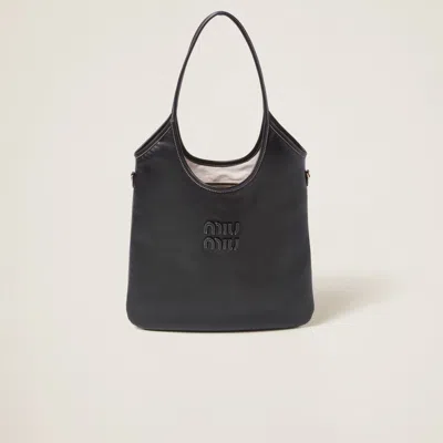 Miu Miu Ivy Leather Bag In Black