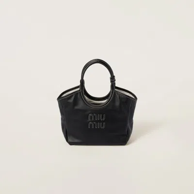 Miu Miu Ivy Leather Bag In Black