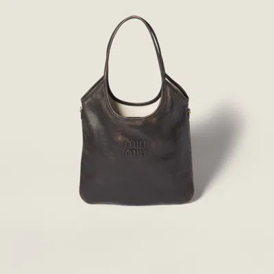 Miu Miu Ivy Leather Bag In Brown