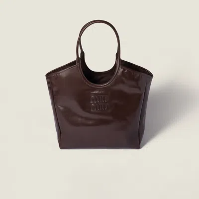 Miu Miu Ivy Leather Bag In Brown