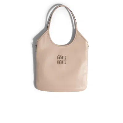 Miu Miu Ivy Leather Bag In Brown