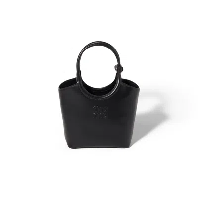 Miu Miu Ivy Leather Handbag In Black