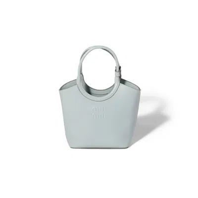 Miu Miu Ivy Leather Handbag In Blue