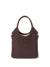 Miu Miu Ivy Leather Handbag In Brown