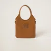 Miu Miu Women Ivy Mini Leather Handbag In Cognac