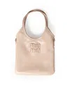 Miu Miu Ivy Leather Handbag In Neutral