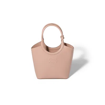 Miu Miu Ivy Leather Handbag In Pink