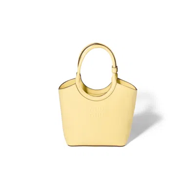 Miu Miu Ivy Leather Handbag In Yellow