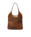 Miu Miu Ivy Leather Patchwork Bag In Brown