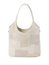 Miu Miu Ivy Leather Patchwork Bag In White
