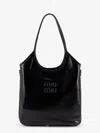 Miu Miu Ivy Leather Shoulder Bag In Black