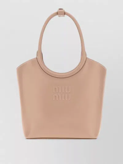 Miu Miu Ivy Leather Tote Bag Double Handles In Multi