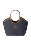 Miu Miu Ivy Leather-trimmed Denim Shoulder Bag
