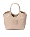 Miu Miu Ivy Logo Shoulder Bag In Neutral