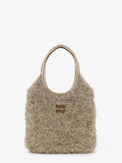 Miu Miu Ivy Lurex Crossbody Bag In Gold