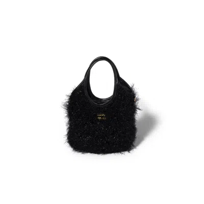 Miu Miu Ivy Lurex Handbag In Black