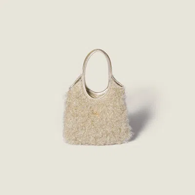 Miu Miu Ivy Lurex Handbag In Gold