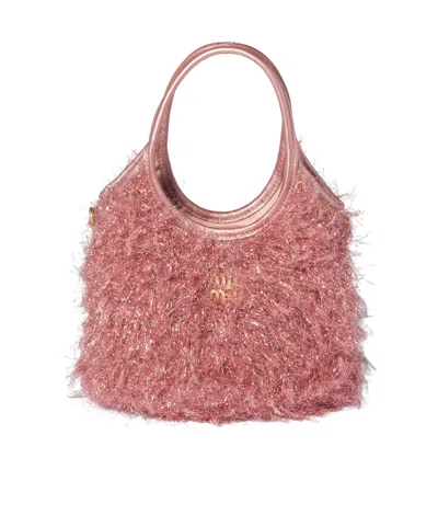 Miu Miu Ivy Lurex Tote Bag In Pink